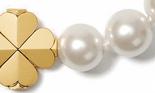 Kate Spade New York Spade Flower Faux Pearl Bracelet In Gold