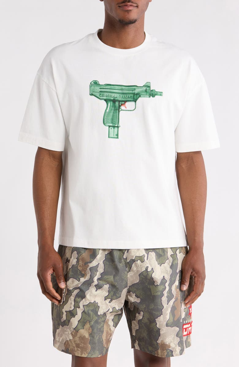 CRIMINAL DAMAGE Water Gun T-Shirt, Main, color, Off-White