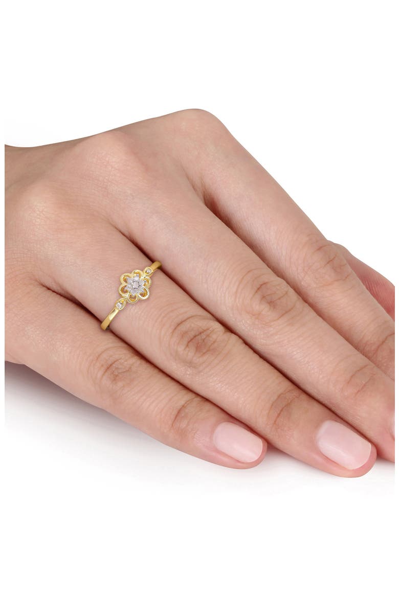 Floral Diamond Ring - 0.08ct., Alternate, color, WHITE