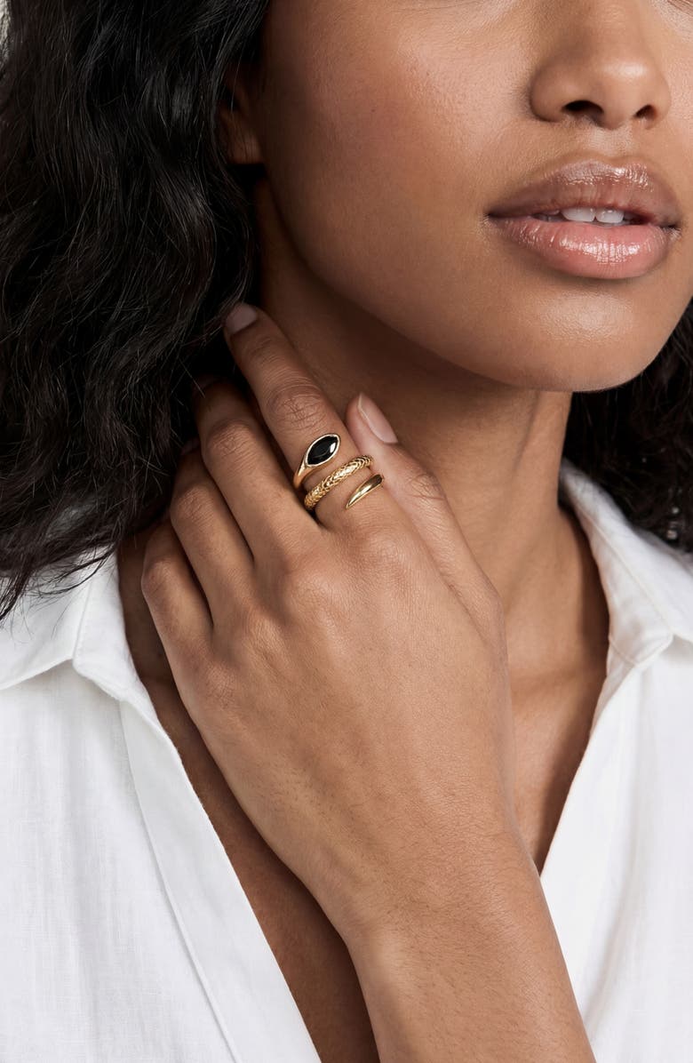 Ettika Marquise Coil Ring, Alternate, color, Black