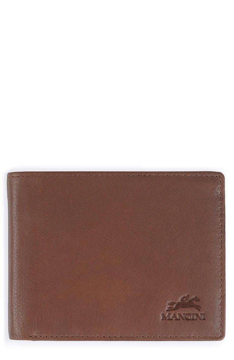 Mancini RFID Bifold Wallet, Main, color, Brown