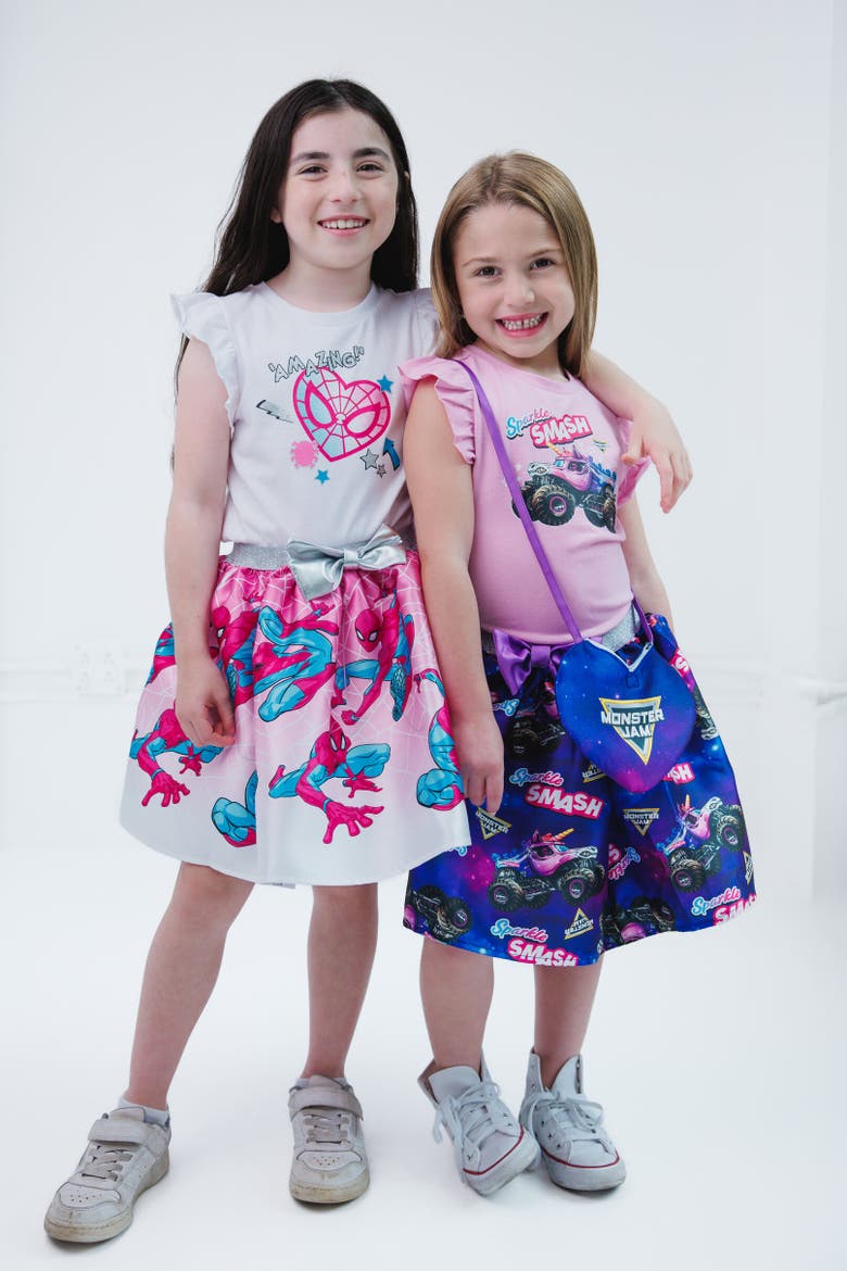 Sparkle Smash Tank Top Skirt & Bag Set, Alternate, color, Pink