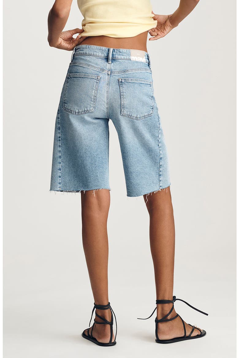 Nica Raw Hem Long Denim Barrel Shorts, Alternate, color, LIGHT CLASSIC BLUE