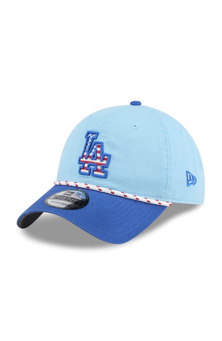 New Era Men's New Era Light Blue/Royal Los Angeles Dodgers 2025 Fourth of July 9TWENTY Adjustable Hat, Main, color, 
