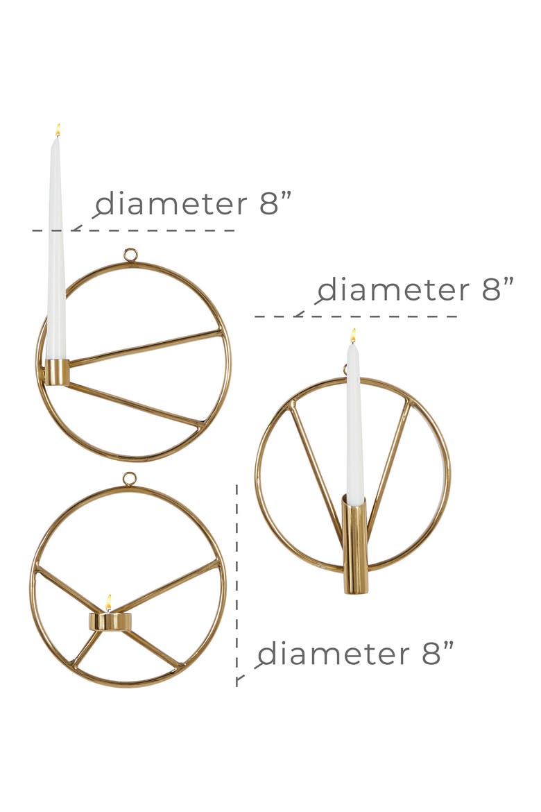 Goldtone Stainless Steel Modern Wall Sconce - Set of 3, Alternate, color, GOLD