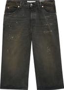 OUR LEGACY Paint Splattered Denim Bermuda Shorts