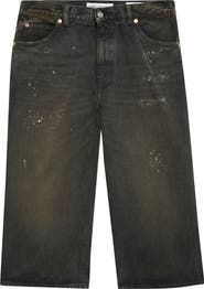 OUR LEGACY Paint Splattered Denim Bermuda Shorts