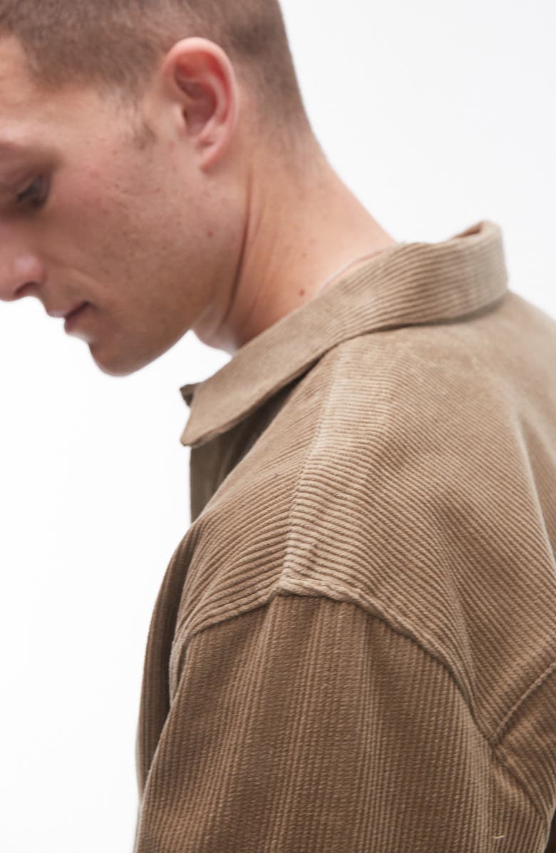 Topman Oversize Minicord Button-Up Shirt, Alternate, color, 