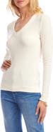 Karen Kane Rib V-Neck Long Sleeve Top