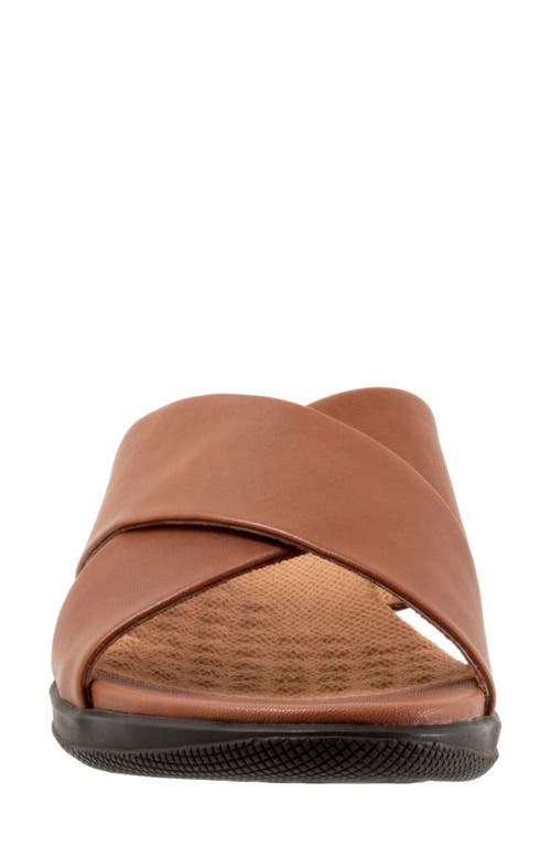 Softwalk ® 'tillman' Leather Cross Strap Slide Sandal In Luggage