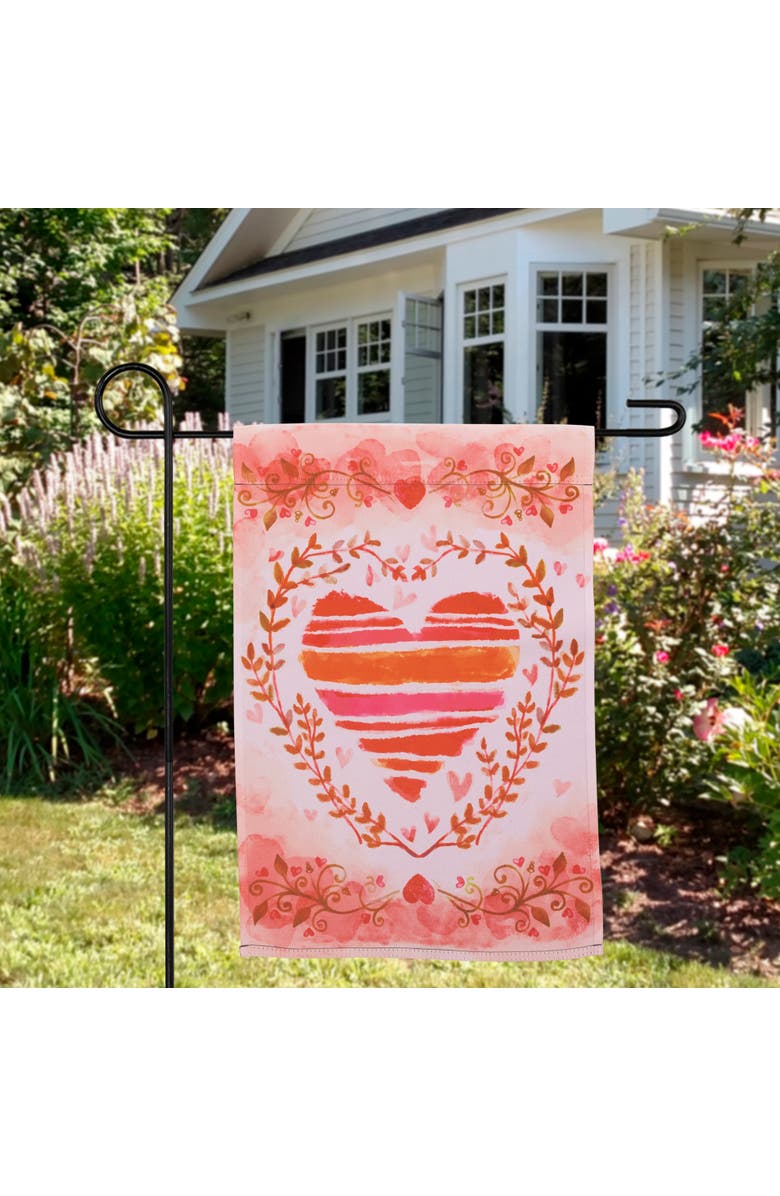 Northlight Watercolor Heart Valentine's Day Outdoor Garden Flag 18" x 12.5", Alternate, color, Red