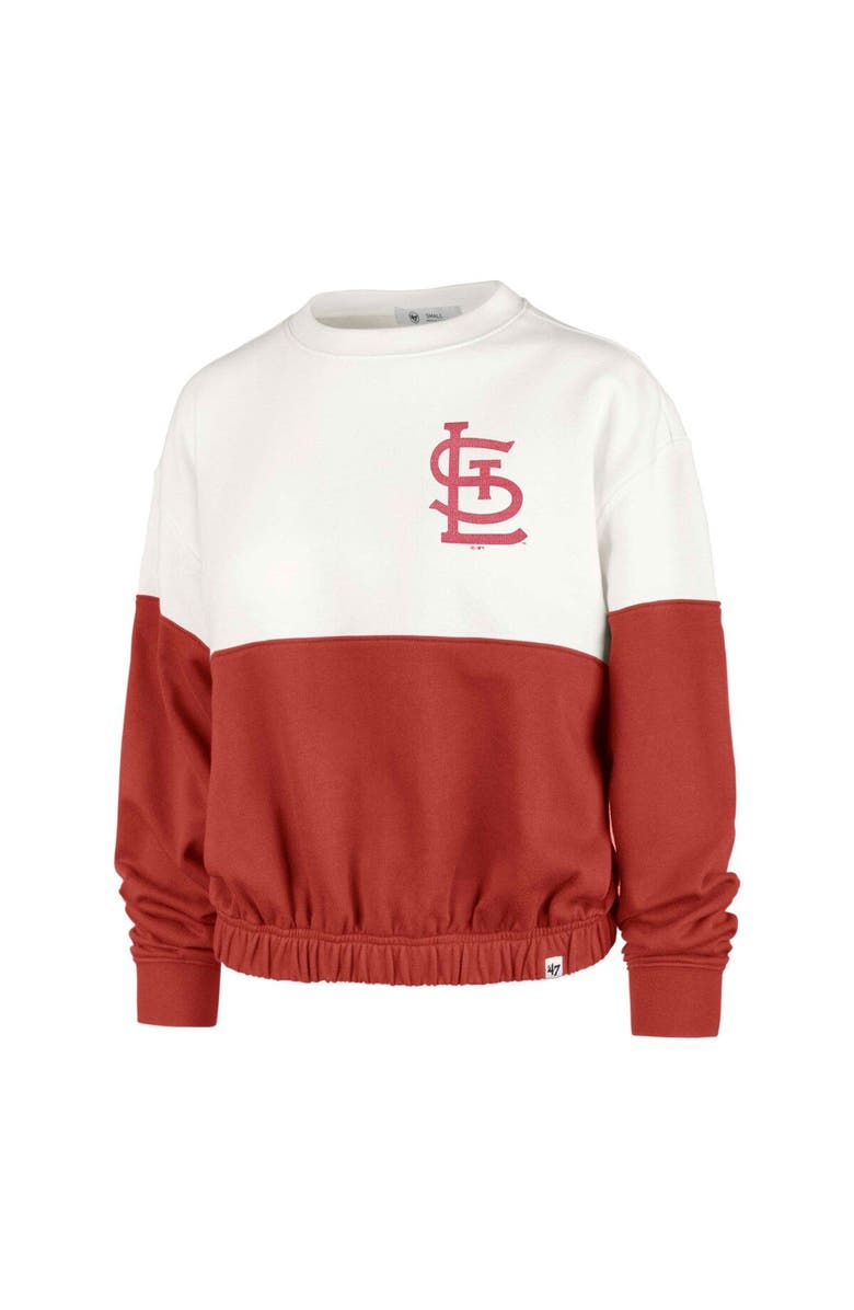 '47 Women's '47 White/Red St. Louis Cardinals Take Two Bonita Pullover Sweatshirt, Alternate, color,