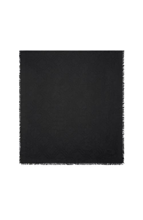 Burberry Wide Check Wool Silk Scarf In Black