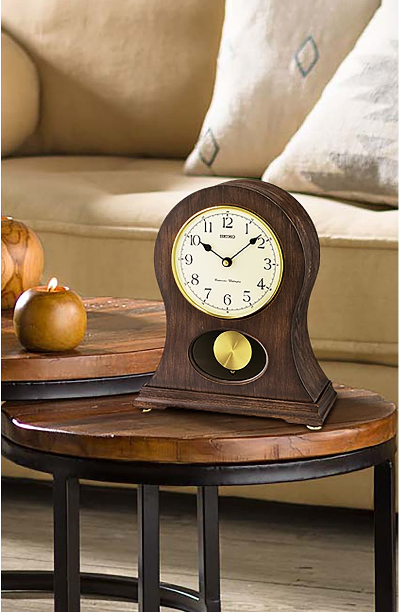 Seiko Tai Dual Chime Mantel Clock, Alternate, color, Brown
