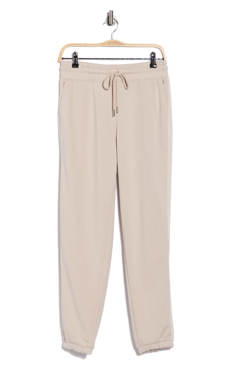 90 DEGREE BY REFLEX Stripe French Terry Joggers, Main, color, Mist Sand-White Dove