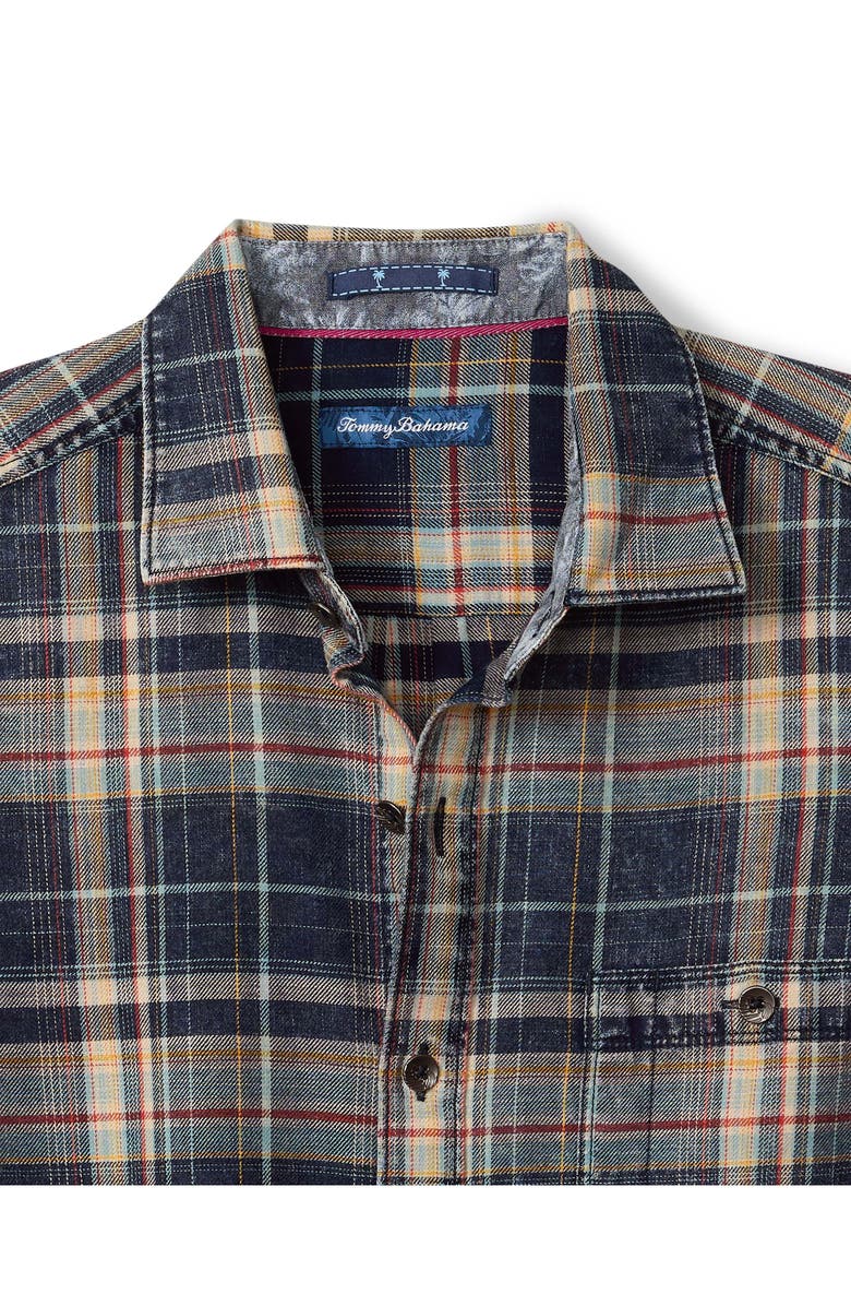 Tommy Bahama Baranco Plaid Cotton Button-Up Shirt, Alternate, color, Vintage Indigo