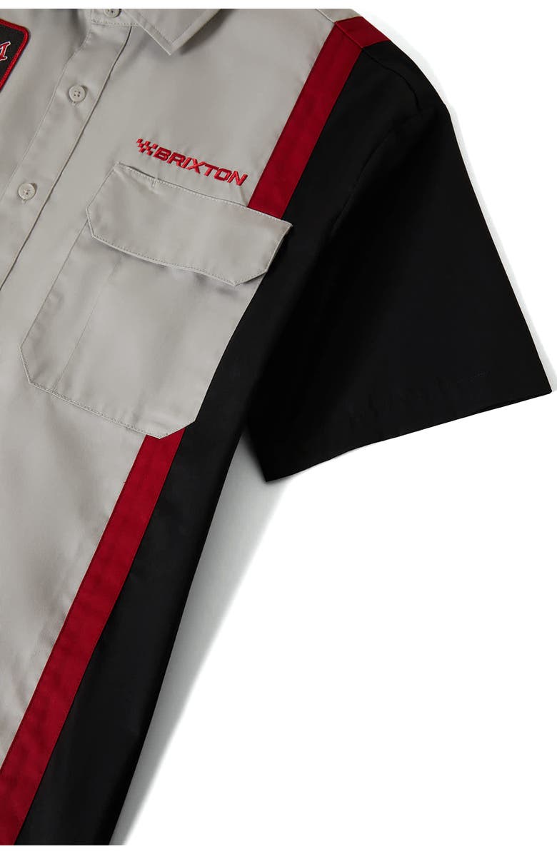 Brixton Coors Light Shake Down Short Sleeve Button-Up Shirt, Alternate, color, Silver/ Black