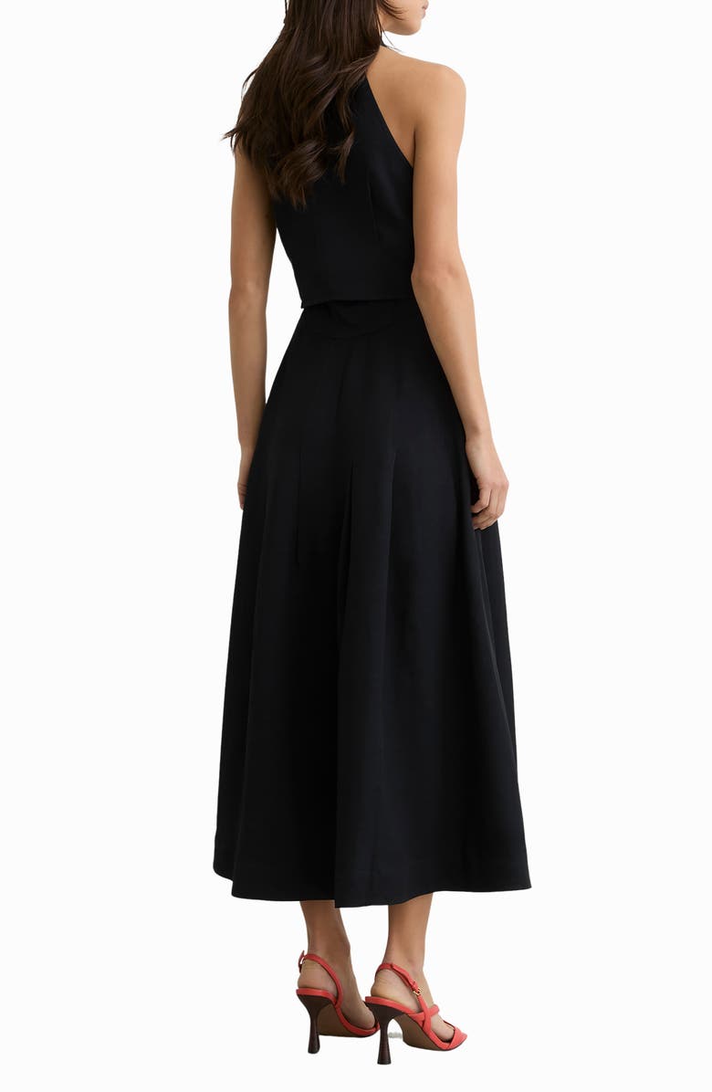 Reiss Tor Tie Waist Maxi Dress, Alternate, color, Navy