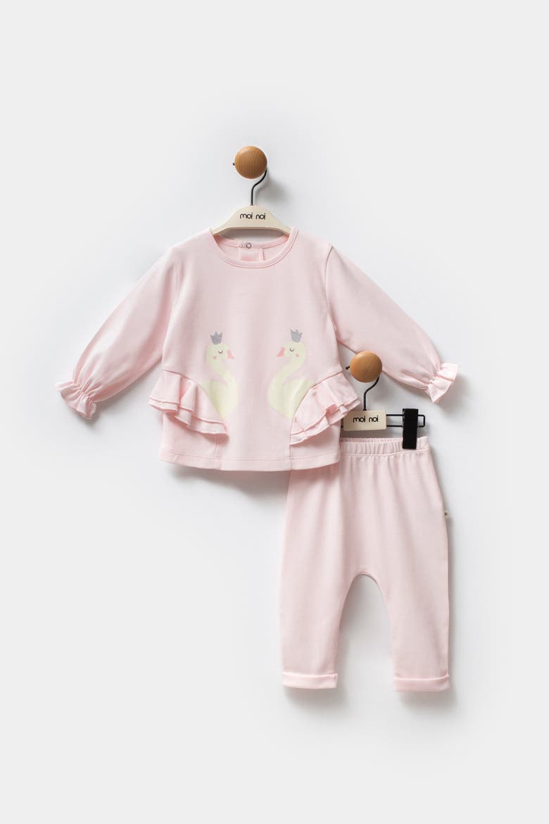 Swan Ruffle Outfit Set, Alternate, color, Pink