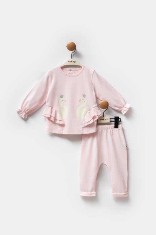 Moi Noi Swan Ruffle Outfit Set In Pink