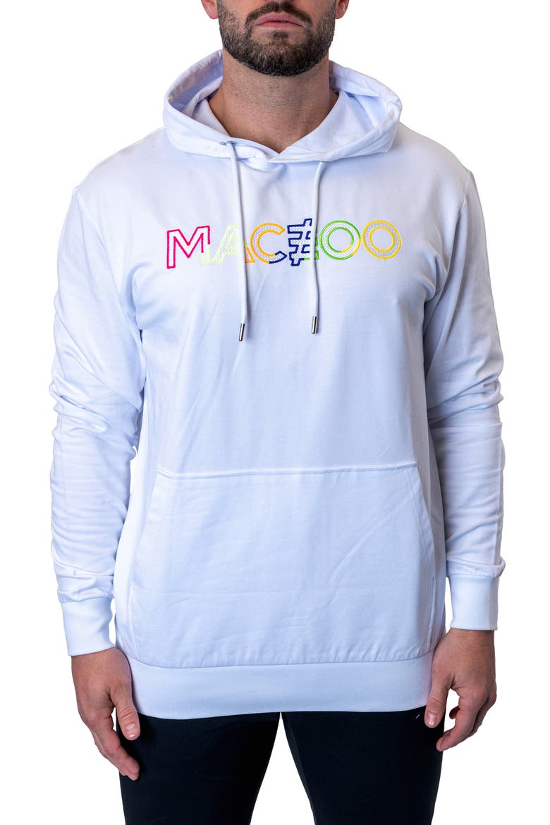 TrueColors Embroidered Logo Hoodie, Main, color, WHITE