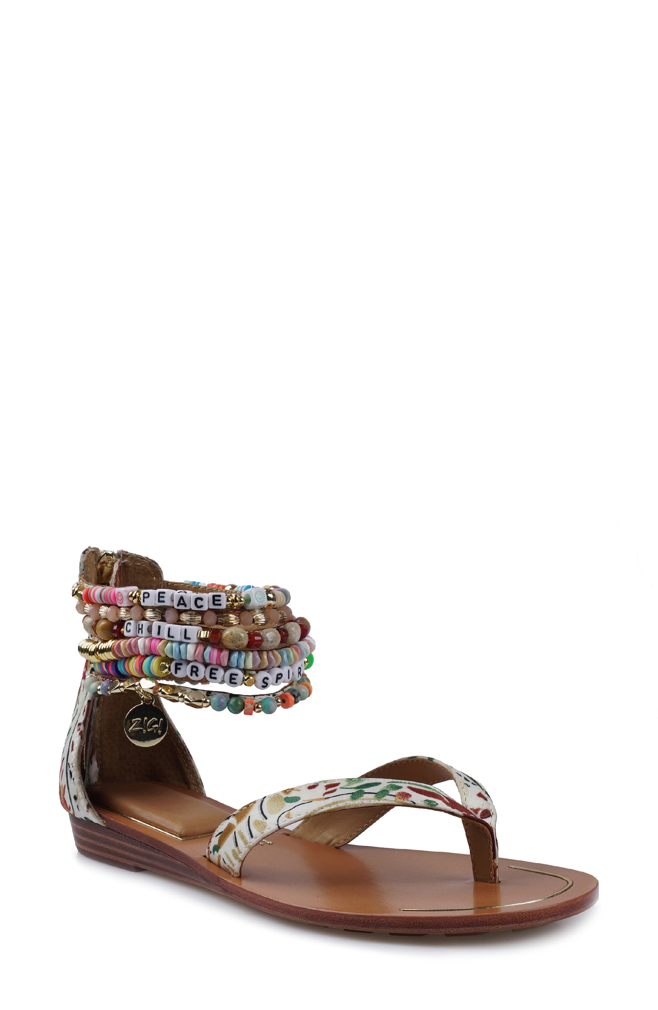 ZIGI Fabella Ankle Strap Sandal, Main, color, Tan Multi Fabric