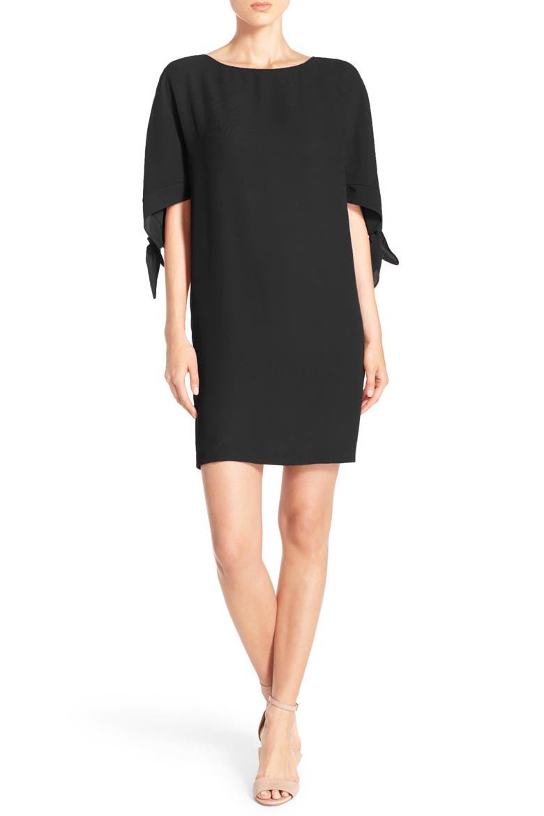 Cold Shoulder Shift Dress, Alternate, color, BLACK