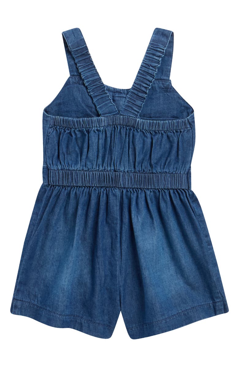 Habitual Kids Bow Front Romper, Alternate, color, Denim