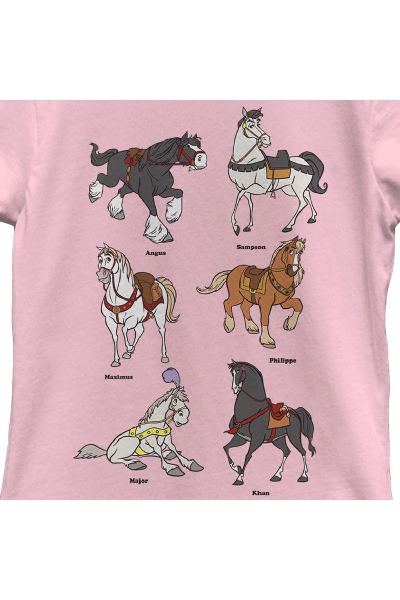 Girl's Disney Favorite Horse Characters  Graphic T-Shirt, Alternate, color, Light Pink