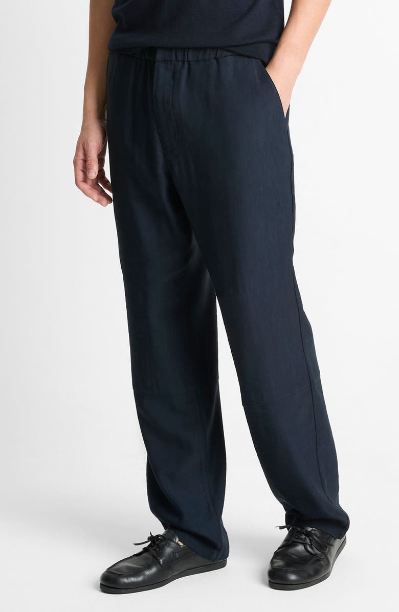 Vince Louie Flat Front Stretch Viscose & Linen Pants, Alternate, color, Coastal