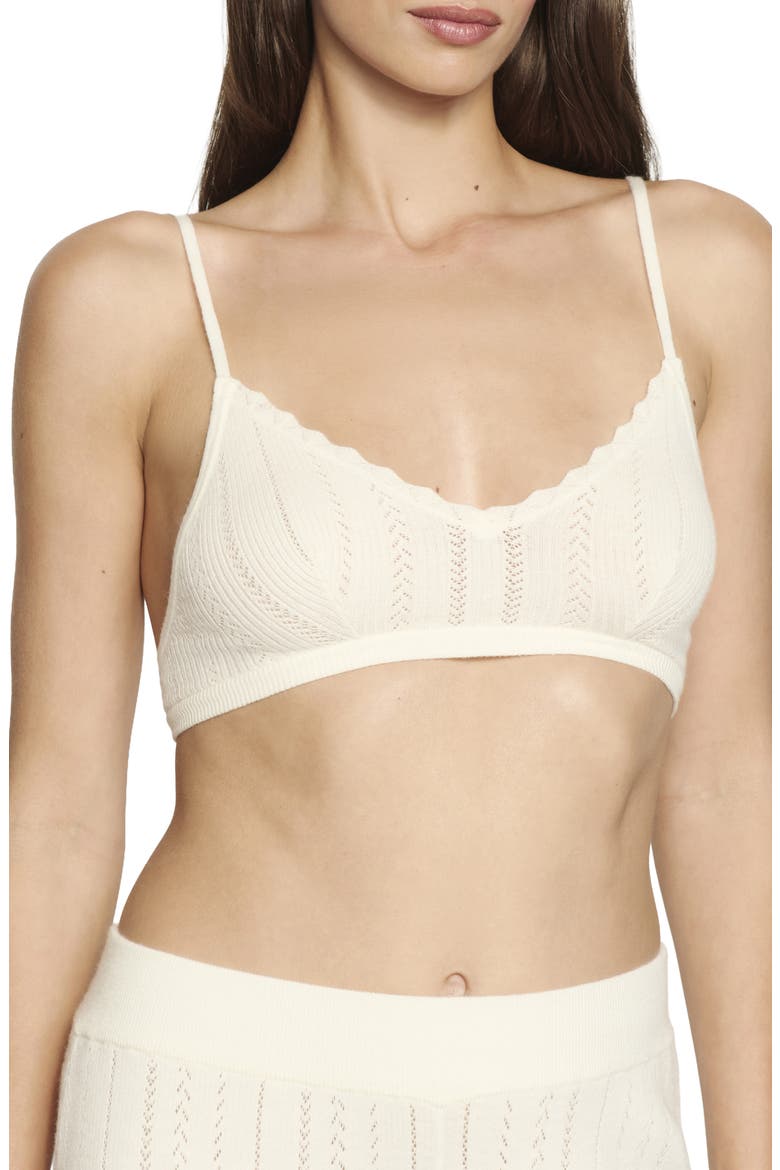 Pointelle Sweater Knit Bralette, Main, color, IVORY