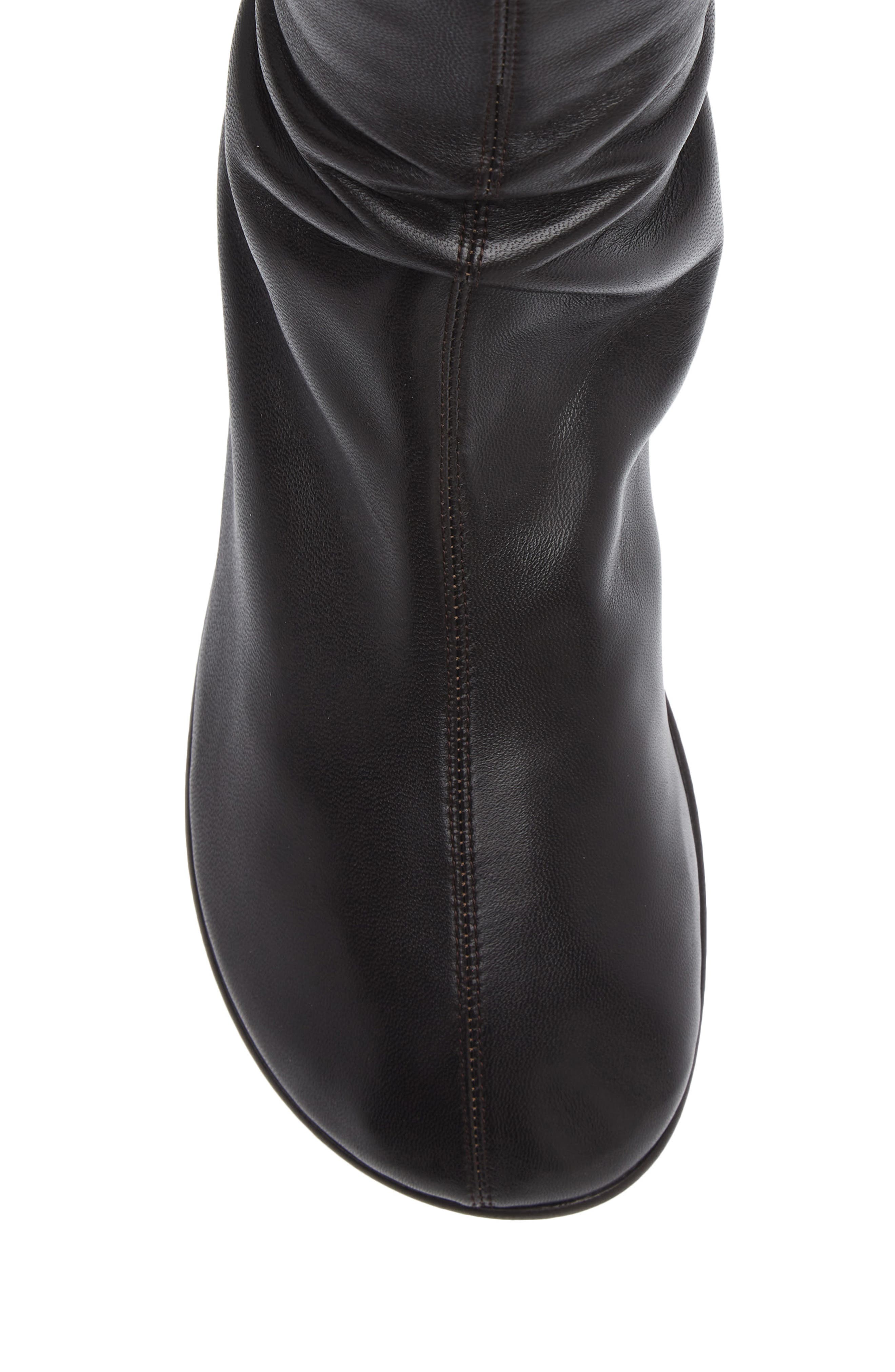 Leather Sock Boot, Alternate, color, DARK CHOCOLATE