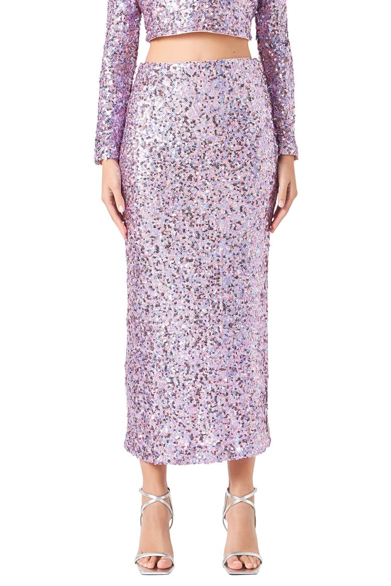 Sequin Midi Skirt, Main, color, AMETHYST