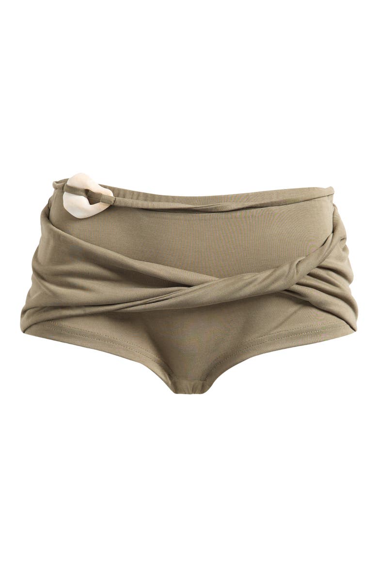 Kireza Twist Mini Shorts, Alternate, color, KHAKI