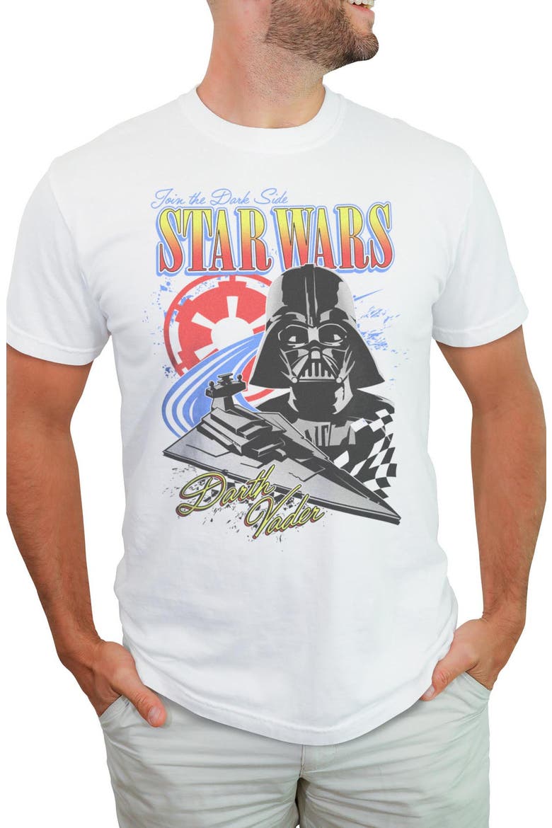 Men's Star Wars Darth Vader Join the Dark Side Retro Poster  Graphic T-Shirt, Main, color, White