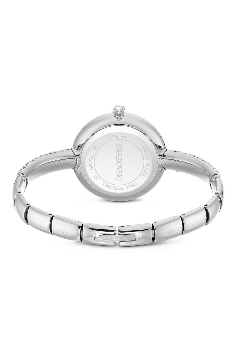Sublima Crystal Pavé Bangle Bracelet Watch, 28mm, Alternate, color, SILVER