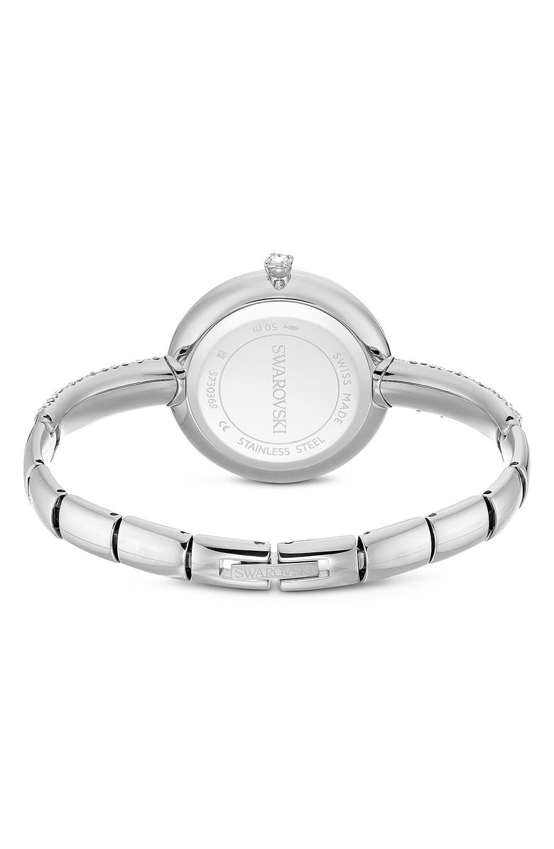 Swarovski Sublima Crystal Pavé Bangle Bracelet Watch, 28mm, Alternate, color, Silver