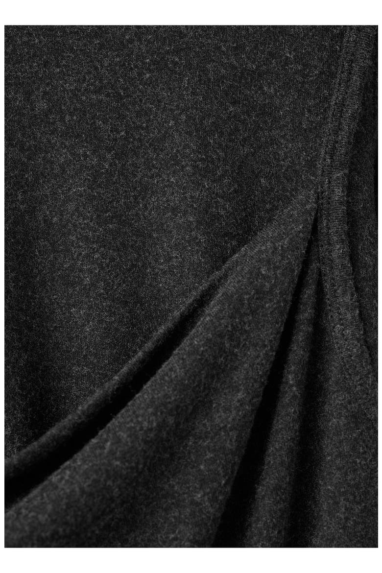 Drape Combined Long Sleeve Maxi Dress, Alternate, color, DARK HEATHER GREY