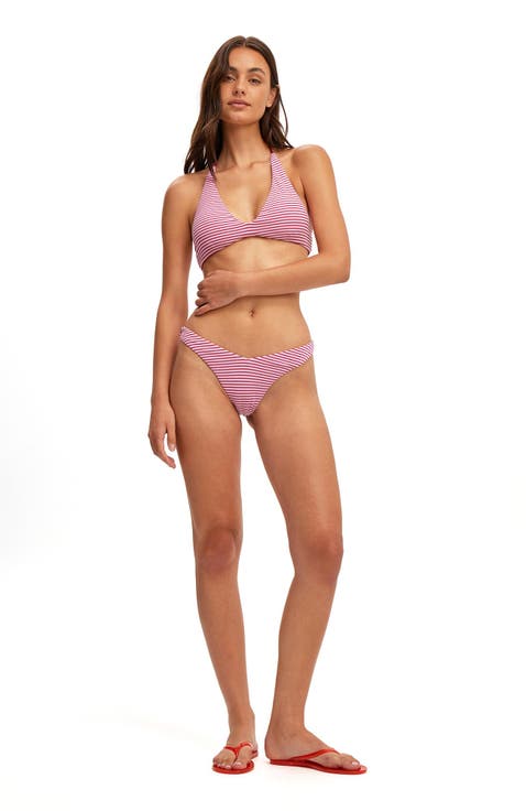 Women's Dip Front High Side Brazilian Bikini Bottom