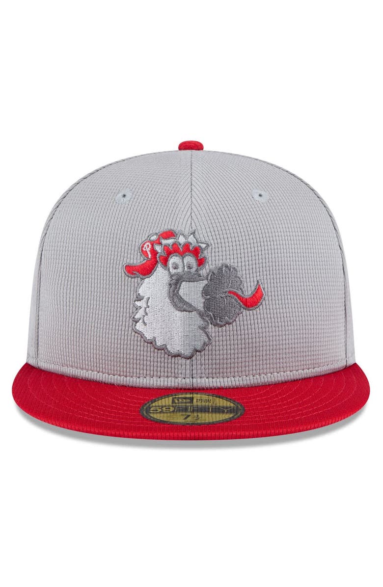 New Era Men's New Era Gray/Red Philadelphia Phillies 2025 Batting Practice 59FIFTY Fitted Hat, Alternate, color, Gray