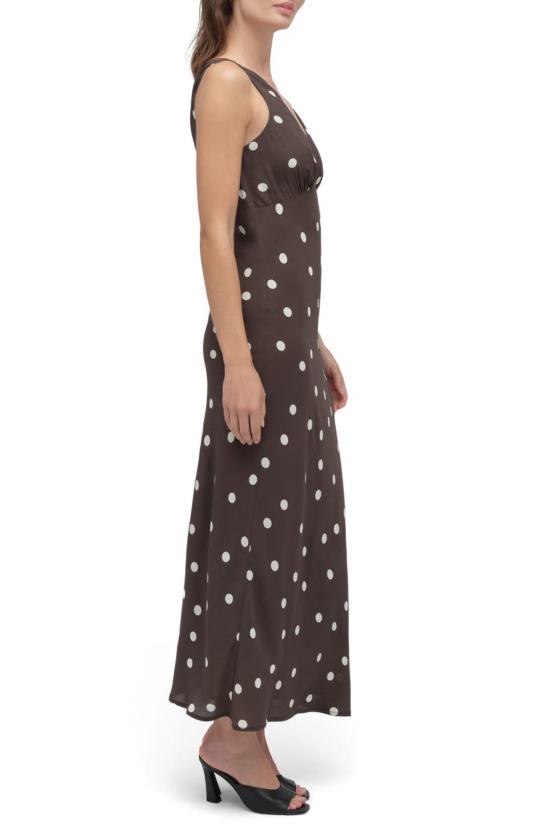Favorite Daughter The Anyday Anytime Sleeveless Maxi Dress, Alternate, color, Espresso Polka Dot