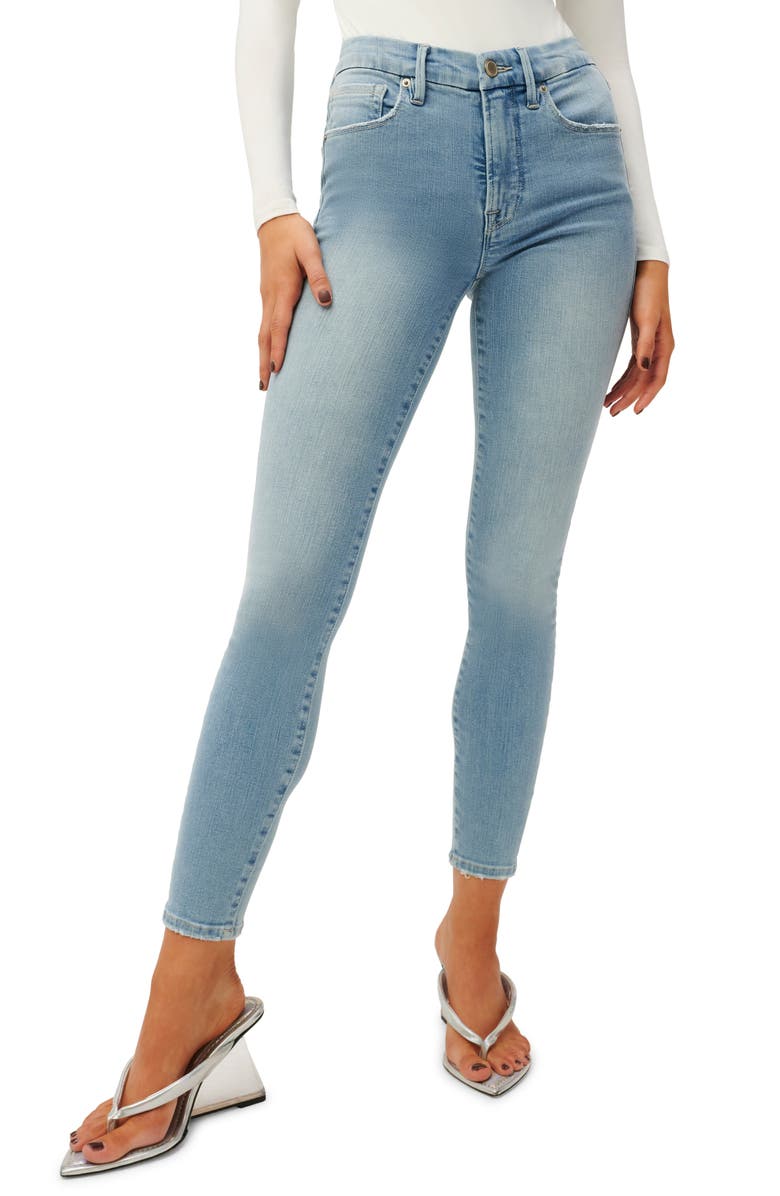 Good American Good Legs Ankle Skinny Jeans, Main, color, Blue629n