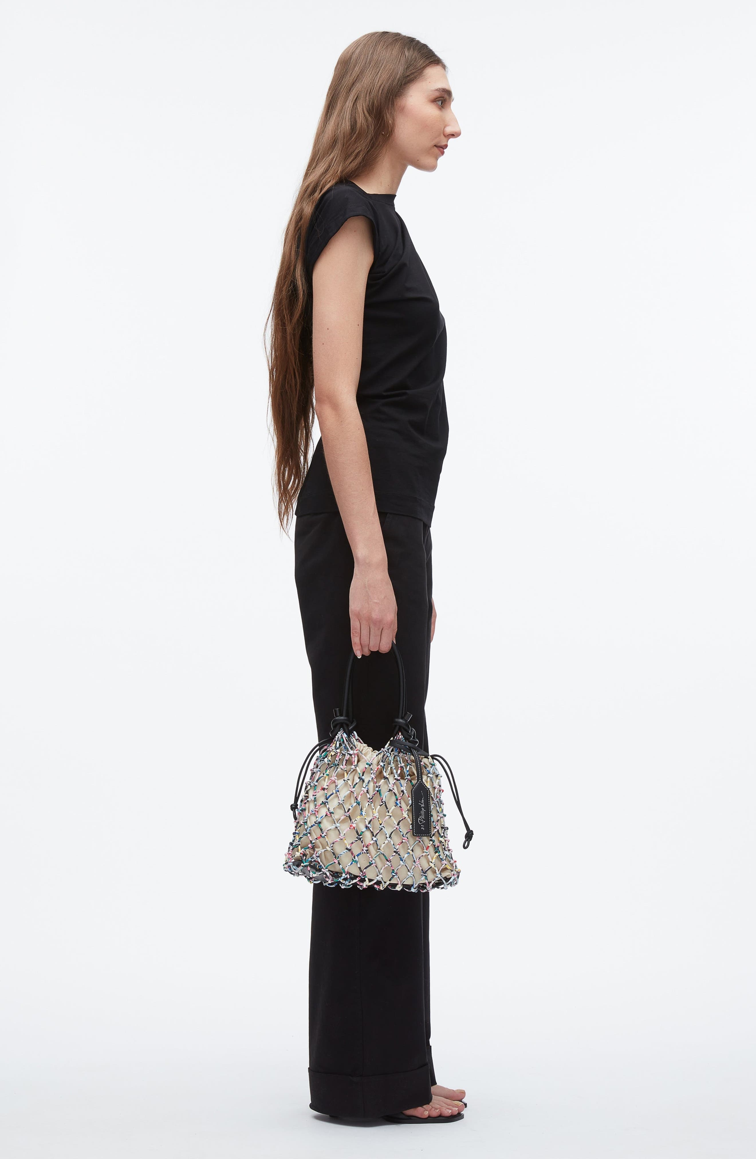 3.1 Phillip Lim Printed Macrame Mini Sac Handbag, Alternate, color, 