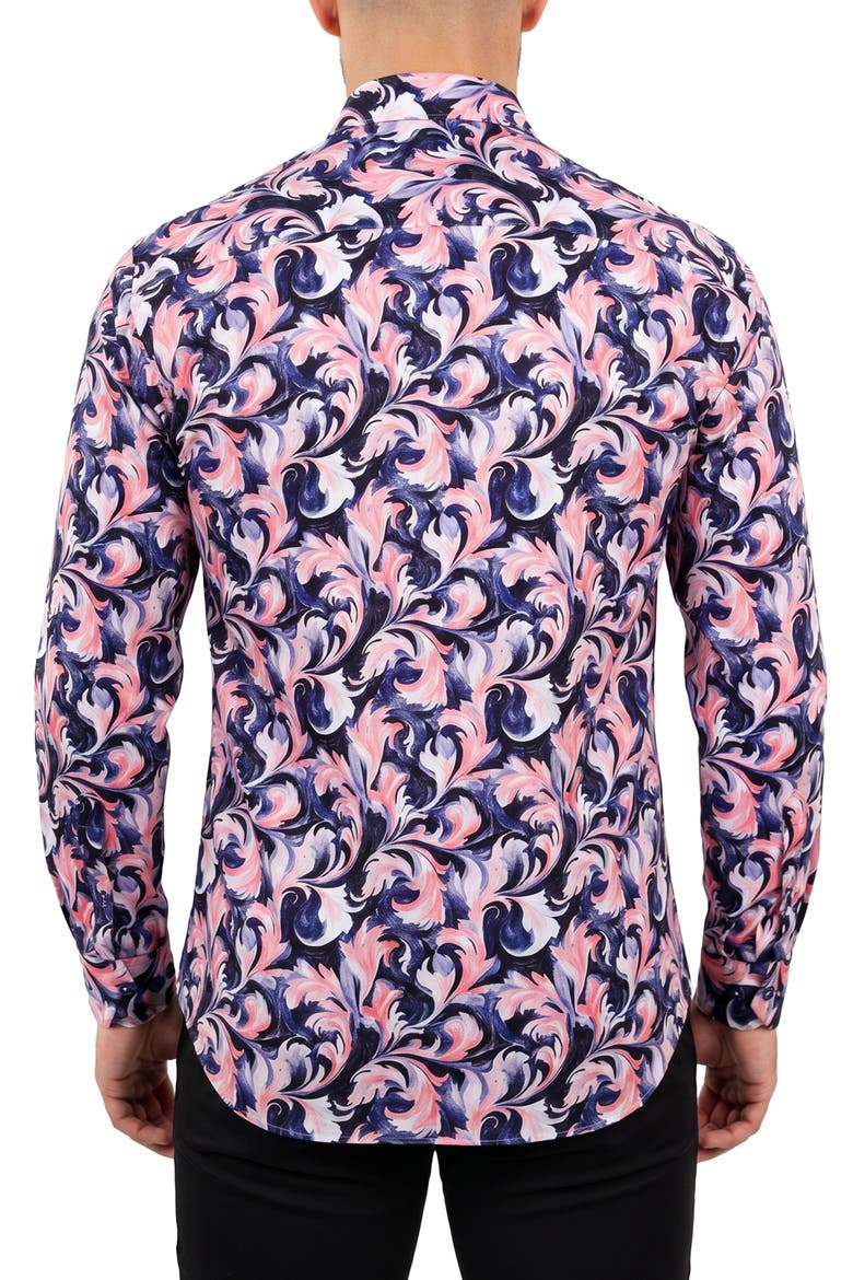 Fibonacci Contemporary Fit Button-Up Shirt, Alternate, color, BLUE