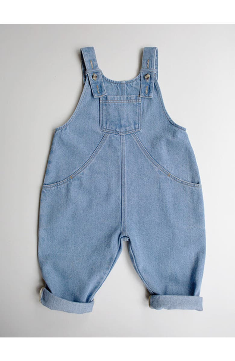 The Simple Folk The Oversized Denim Dungaree, Main, color, Mid Denim