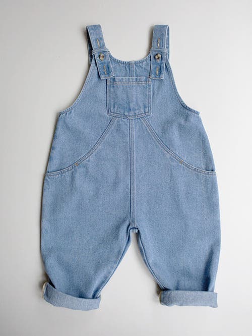 The Simple Folk The Oversized Denim Dungaree In Mid Denim