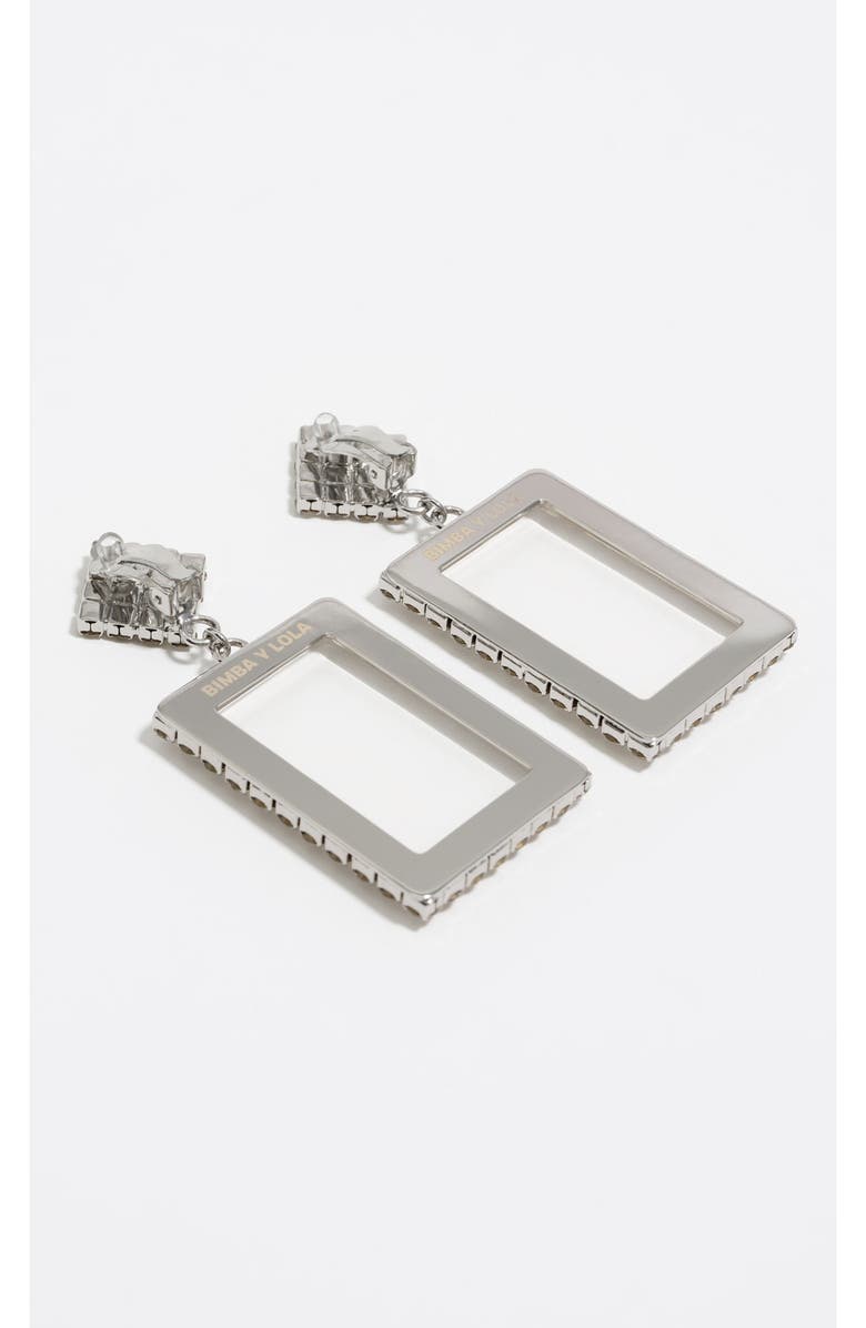 Bimba y Lola Transparent Crystal Earrings, Alternate, color, Dark Silver