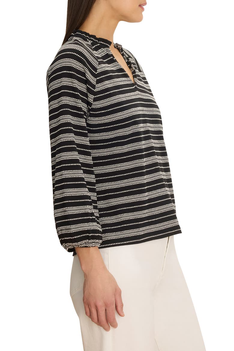 Jacquard Stripe Knit Cotton Top, Alternate, color, BLACK MULTI