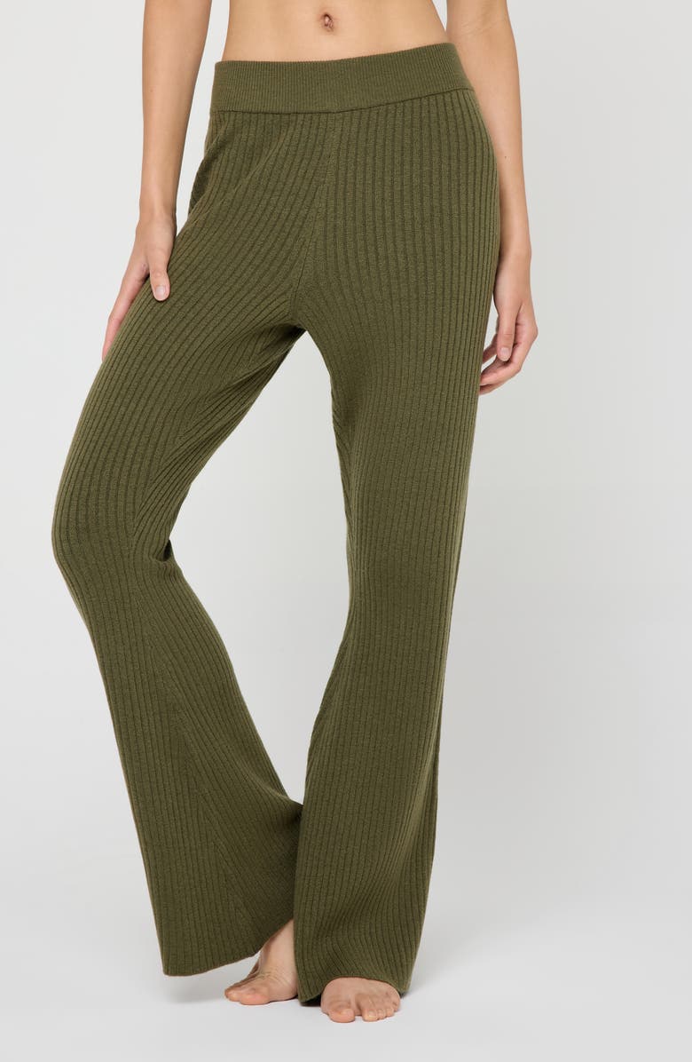 Spiritual Gangster Victoria Rib Pants, Alternate, color, Spruce