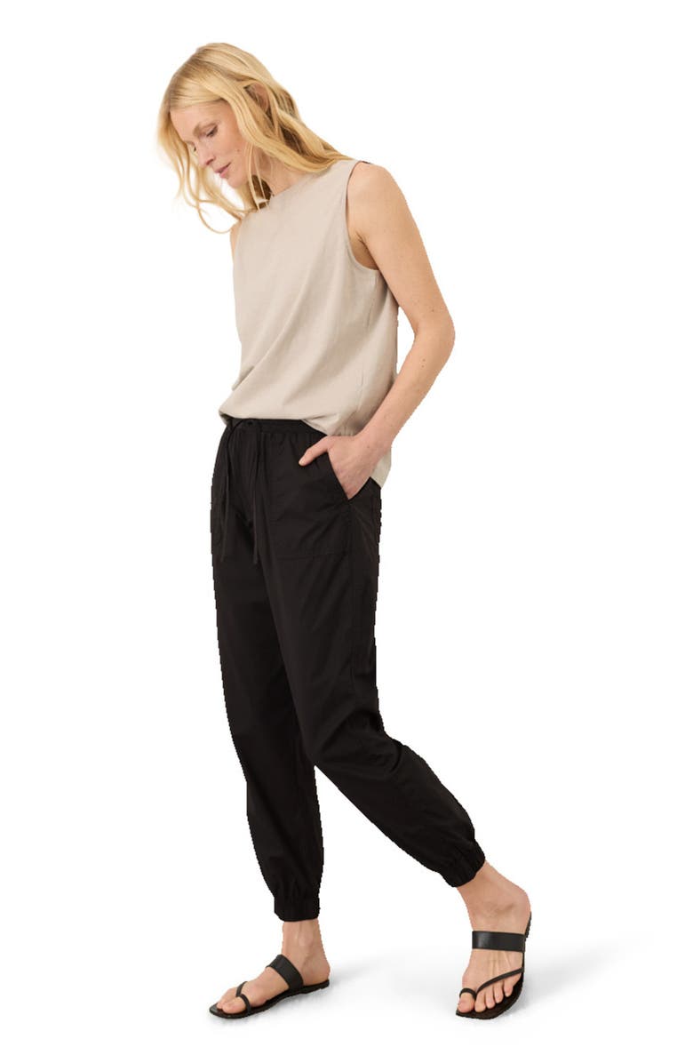 Pact Organic Cotton Monterey Poplin Jogger, Alternate, color, Black